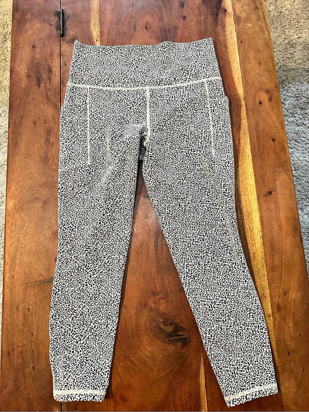 Athleta Animal Print Leggings Black & White Medium